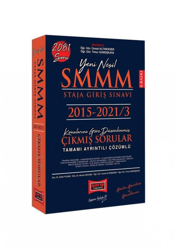 2022 SMMM Staja Giriş Sınavı Konularına Göre Düzenlenmiş Çıkmış Sorular 6. Baskı Yargı Yayınları