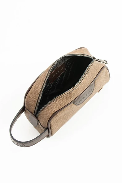 Erkek El Çantası Kanvas Kumaş Suya Dayanıklı Portföy Stil El Çantası Traş Kozmetik Çantası 20*10 Cm - Resim 4