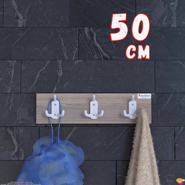 Modilayn ARI Serisi 46,4x9,6 cm 9 Kancalı 3'lü Set Banyo Askısı | Ekstra Düzen ve Yer Tasarrufu ürün görseli 1