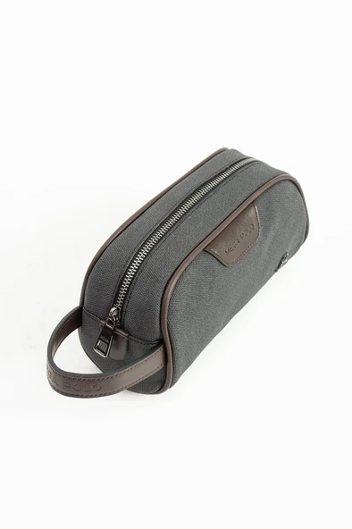 Erkek El Çantası Kanvas Kumaş Suya Dayanıklı Portföy Stil El Çantası Traş Kozmetik Çantası 20*10 Cm - Resim 3