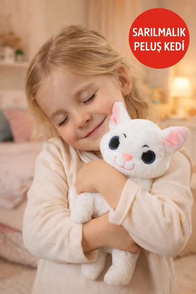 Karma Beyaz Peluş Kedi Oyuncak – Yumuşak Dokulu, Ayakta Model Sevimli Kedicik 17 Cm ürün görseli 1