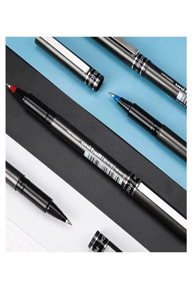 Siyah Pilot Kalem UB-155 Micro Deluxe 3 Adet Uniball Pilot Kalem 0.5 mm Roller Uçlu Pilot Kalem İnce Uçlu Likit Mürekkep - Resim 4