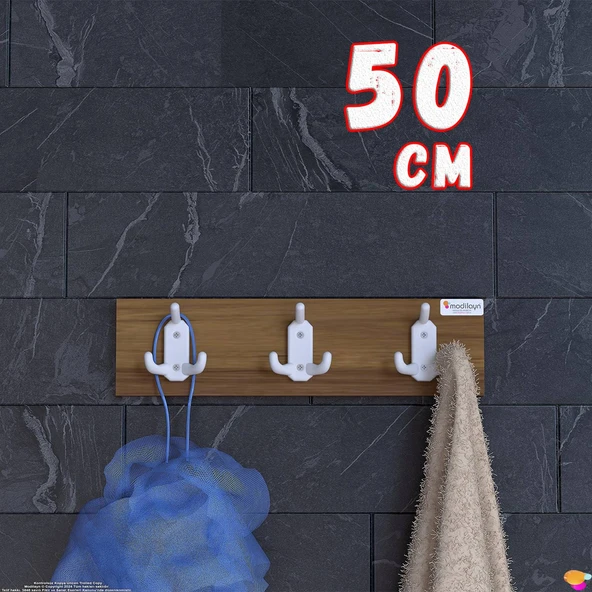 Modilayn ARI Serisi 46,4x9,6 cm 9 Kancalı Banyo Askısı - 3'lü Set | Ekstra Düzen ve Yer Tasarrufu ürün görseli 1