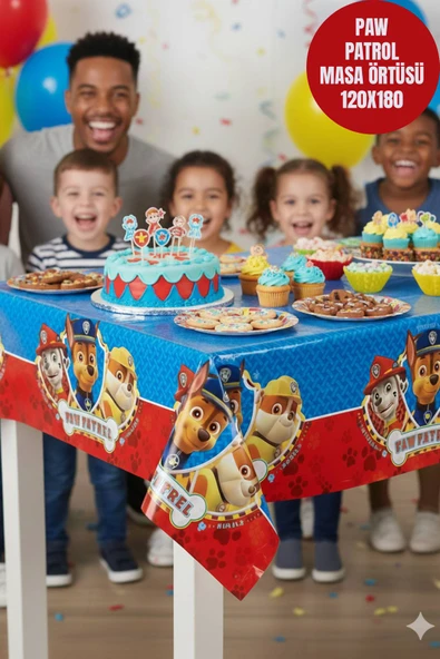Paw Patrol Doğum Günü Masa Örtüsü 120x180 cm Lisanslı Parti Sofra Örtüsü ürün görseli 1