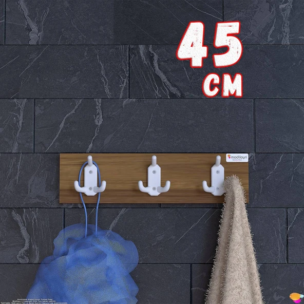 Modilayn ARI Serisi 9 Kancalı Banyo Askısı - 3' lü Set (41,4x9,6 cm) | Ekstra Düzen ve Yer Tasarrufu ürün görseli 1