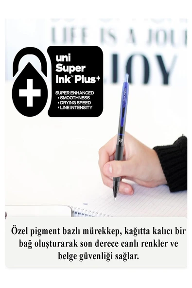 Siyah Pilot Kalem Signo 307 10 Adet Uniball Basmalı Pilot Kalem 0.5 mm Roller Uçlu Pilot Kalem İnce Uçlu Likit Mürekkep - Resim 4