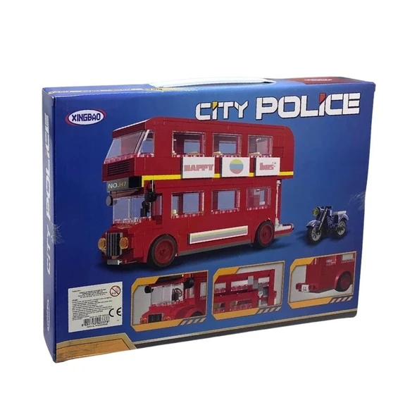 İki Katlı Otobüs Yapım Seti 388 Parça  Eğitici ve Detaylı Blok İnşa Oyuncağı - Resim 2