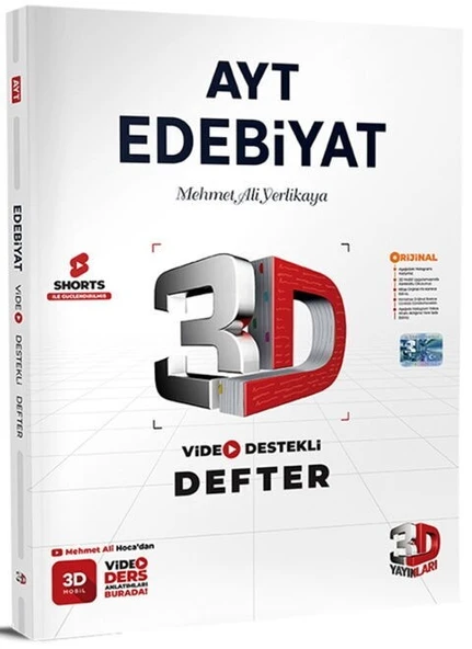AYT Edebiyat Video Destekli Defter 3D Yayınları ürün görseli 1