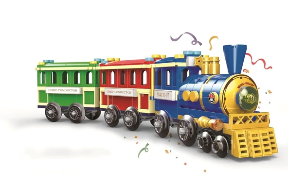 Tren Yapım Seti 369 Parça Eğitici ve Detaylı Blok İnşa Oyuncağı ürün görseli 1