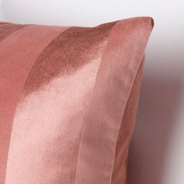 Minder-Kırlent Kılıfı 50x50 cm Pembe Renk Fermuarlı Kılıfı Pamuk Ev Dekorasyonu - 2
