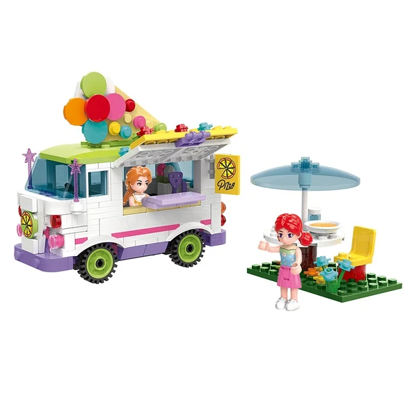 Dondurma Arabası Yapım Seti 324 Parça  Eğlenceli ve Eğitici Blok İnşa Oyuncağı ürün görseli 1