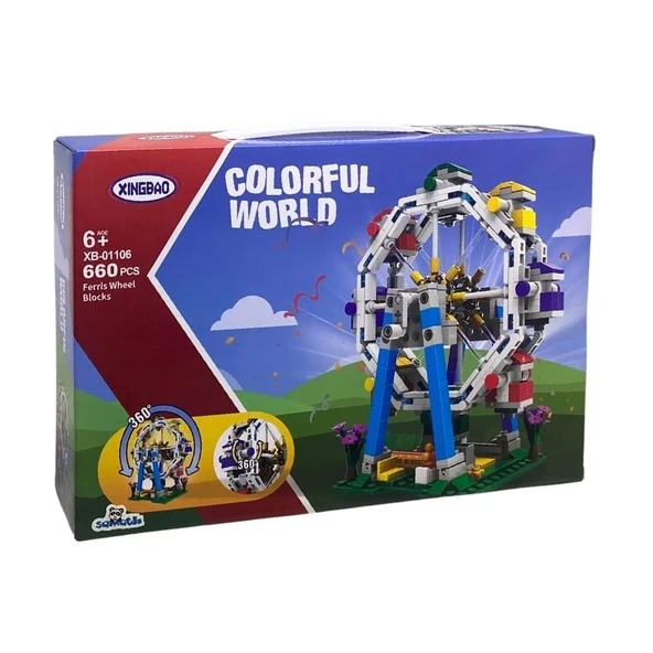 Dönme Dolap Yapım Blokları Oyuncak Seti 660 Parça MOC Uyumlu, Lunapark Serisi Eğitici İnşa Seti - Resim 5