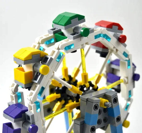 Dönme Dolap Yapım Blokları Oyuncak Seti 660 Parça MOC Uyumlu, Lunapark Serisi Eğitici İnşa Seti - Resim 3