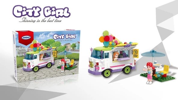 Dondurma Arabası Yapım Seti 324 Parça  Eğlenceli ve Eğitici Blok İnşa Oyuncağı - Resim 3