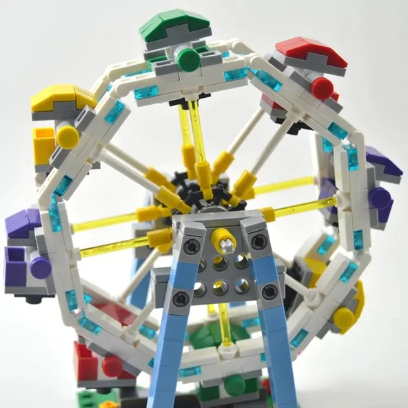 Dönme Dolap Yapım Blokları Oyuncak Seti 660 Parça MOC Uyumlu, Lunapark Serisi Eğitici İnşa Seti - Resim 4