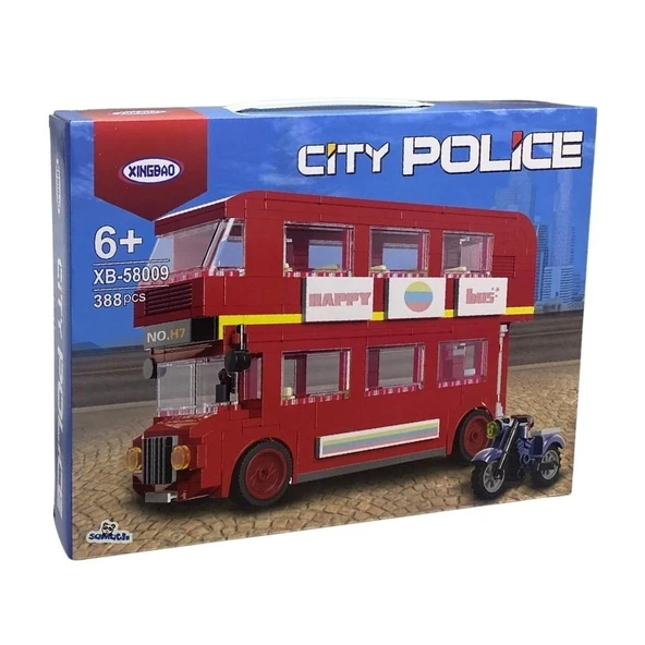 İki Katlı Otobüs Yapım Seti 388 Parça  Eğitici ve Detaylı Blok İnşa Oyuncağı ürün görseli 1