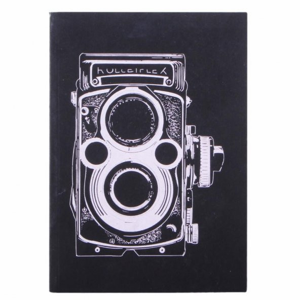 Fotoğraf Makinesi Karton Kapaklı Siyah Sayfalı Defter Büyük Boy