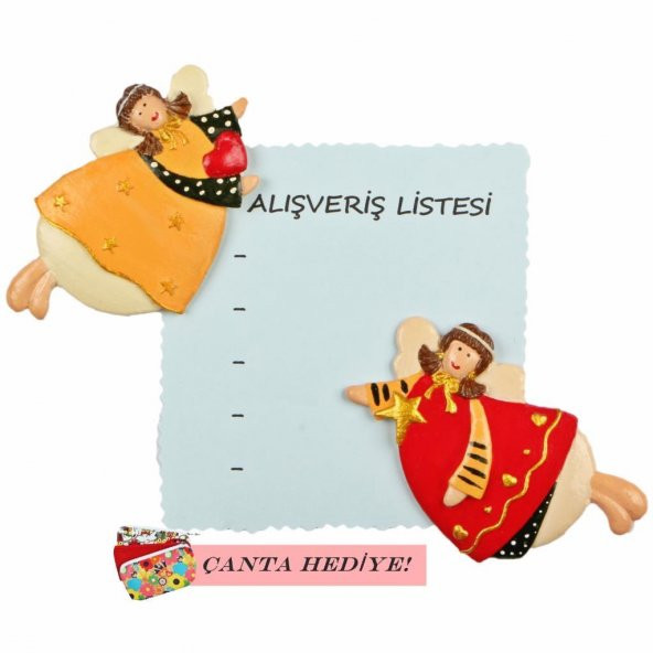 Polyester Melek Çift Magnet Çanta Hediyeli