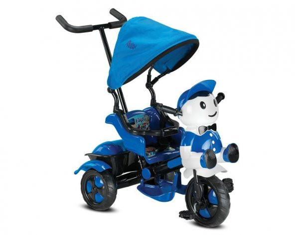Babyhope 125 Yupi Panda Ebeveyn Kontrollü Tenteli Müzikli Üç Teker Bisiklet - Mavi