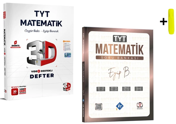 Eyüp B. TYT Matematik Video Defter Soru Bankası Seti 3D - KR Akademi Yayınları ürün görseli 1