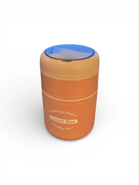 Tohana kulplu çelik sefer tası - yemek termosu saklama kabı 2 katlı pembe 710 ml. 304 çelik - Resim 4