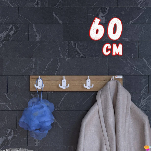 Modilayn ZERA Modilayn ARI Serisi 12 Kancalı 56,4x9,6 cm Banyo Askısı - 4'lü Set | Ekstra Düzen ve Yer TasarrufuAnkastre Dolap (60x185,9x56 cm): 1 Kapaklı Mini/Midi Mikrodalga Fırın Dolabı ürün görseli 1