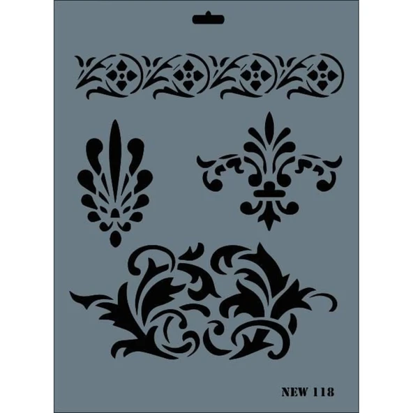 Rich New Seri N-118 Stencil 35x25 cm - Resim 2