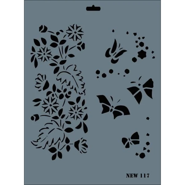 Rich New Seri N-117 Stencil 35x25 cm - Resim 2