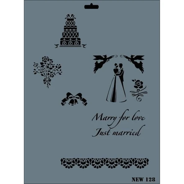 Rich New Seri N-128 Stencil 35x25 cm - Resim 2