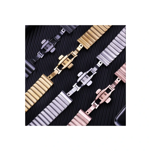 Apple Watch 42mm Kr416 Huks Kordon - Siyah - Resim 2