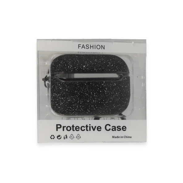 Airpods 3 (3.nesil) Spell Simli Kılıf - Siyah ürün görseli 1