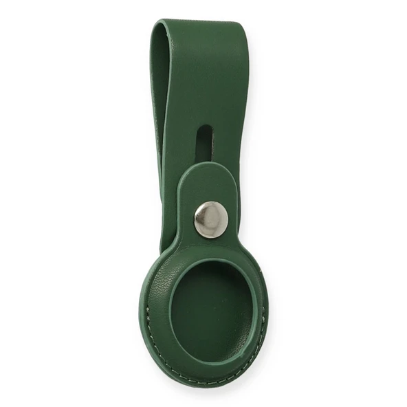 Airtag Askılı Deri Kılıf - Koyu Yeşil ürün görseli 1