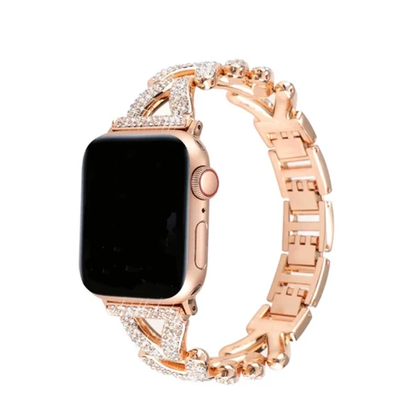 Apple Watch 38mm Node Taşlı Kordon - Siyah - Resim 3