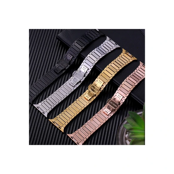 Apple Watch 42mm Kr416 Huks Kordon - Siyah - Resim 3