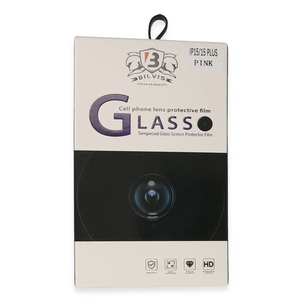 İphone 15 Bilvis Titan Kamera Lens - Pembe - Resim 3