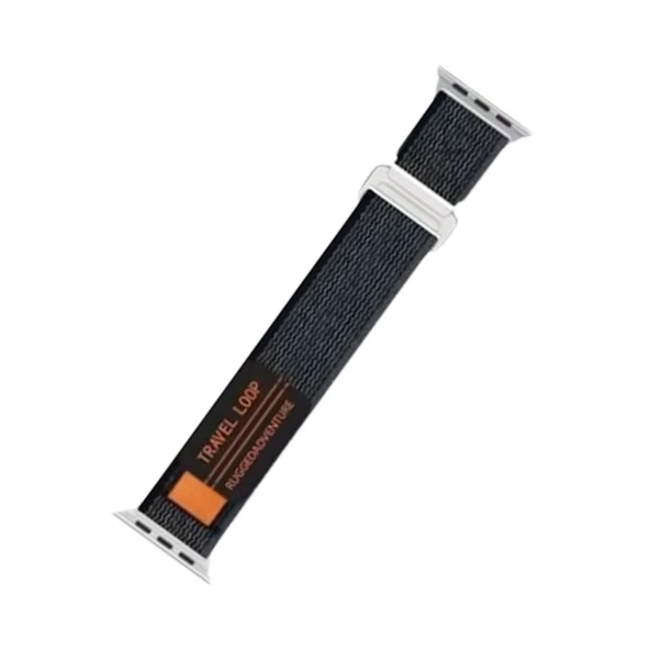 Apple Watch 38mm Alice Kumaş Kordon - Siyah-gri ürün görseli 1