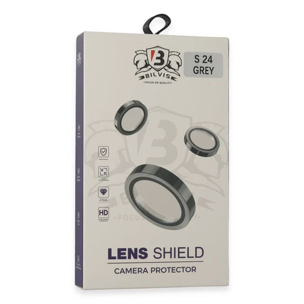 Samsung Galaxy S24 Bilvis Titan Kamera Lens - Titan Gri - Resim 3