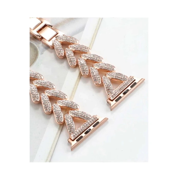 Apple Watch 38mm Node Taşlı Kordon - Siyah - Resim 5