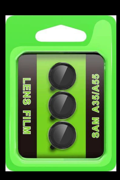 HarmonyAura Samsung Galaxy A35 5G Raze Metal Kamera Lens - Siyah ürün görseli 1