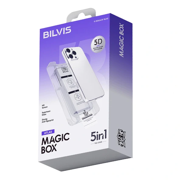 Apple İphone 16 Pro Bilvis 5in1 3d Magic Cam Ekran Koruyucu - Siyah ürün görseli 1