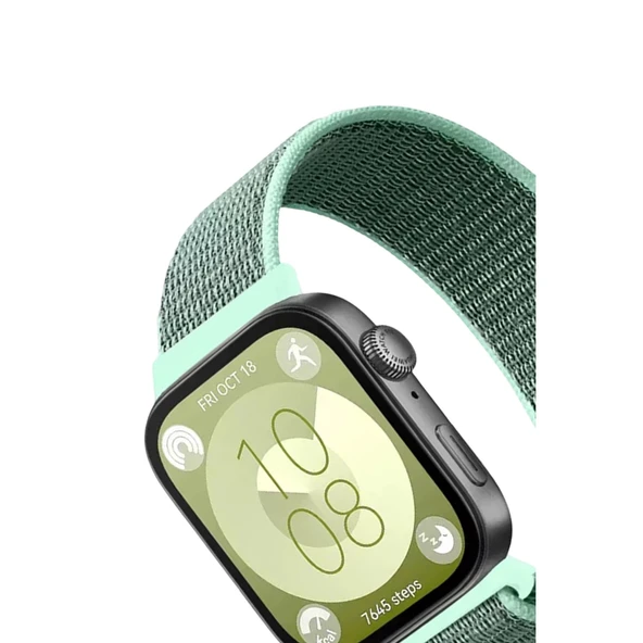 Huawei Fit 4 Hasırlı Cırtcırtlı Kordon - Turkuaz - Resim 2