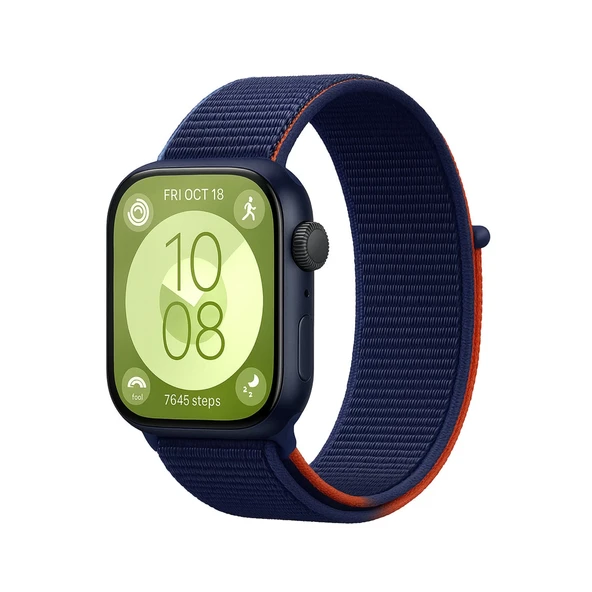 Huawei Fit 4 Hasırlı Cırtcırtlı Kordon - Lacivert-turuncu ürün görseli 1