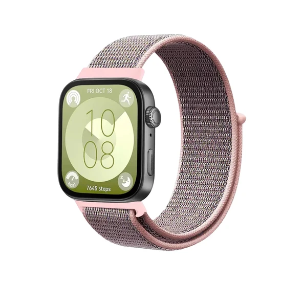 Huawei Fit 4 Hasırlı Cırtcırtlı Kordon - Pembe ürün görseli 1