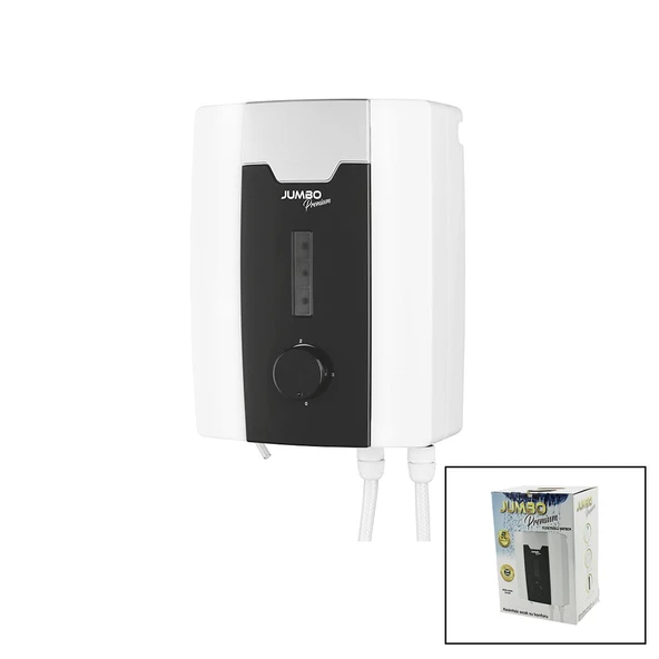 JUMBO PREMİUM BEYAZ SU ISITICI ELEKTRİKLİ ŞOFBEN DUŞ BAŞLIK 7 EMNİYET TERMOSTAT 3 KADEMELİ 8000W (5314) ürün görseli 1