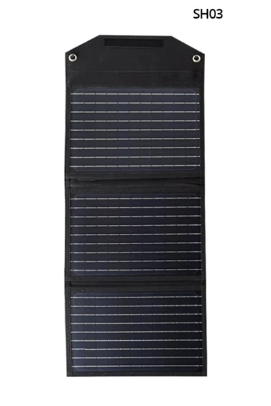 HarmonyAura SH-03 30W Hızlı Şarj Taşınabilir Güneş Enerji Paneli Şarj İstasyonu - Siyah - Resim 2