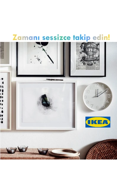 IKEA Tromma Duvar Saati Beyaz Renk - Resim 4