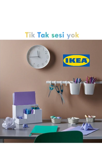 IKEA Tromma Duvar Saati Beyaz Renk - Resim 5