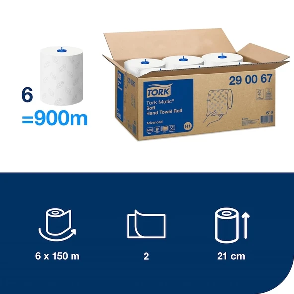 Tork 290067 Advanced Kağıt Havlu 2 Katlı 6 Adet 6*150 m - Resim 4