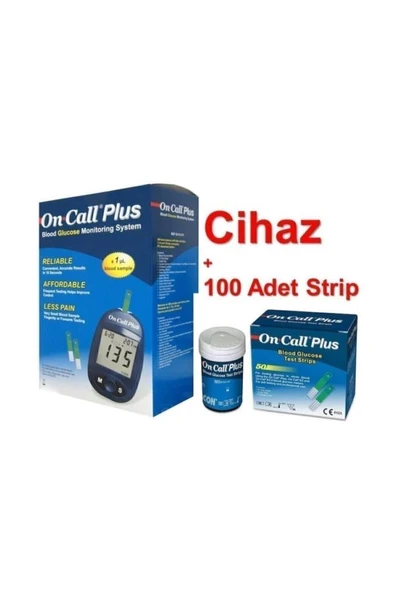 On Call Plus Ölçüm Cihazı + On Call Plus Strip 50'Li X 2 KUTU (SKT:02/2027) ürün görseli 1