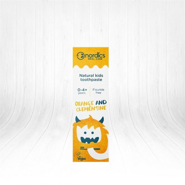 Nordics Florürsüz Doğal Çocuk Diş Macunu (0-4 Yaş) Portakal Mandalina 50 Ml